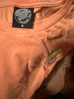 Peach Graphic Tee with Small Logo